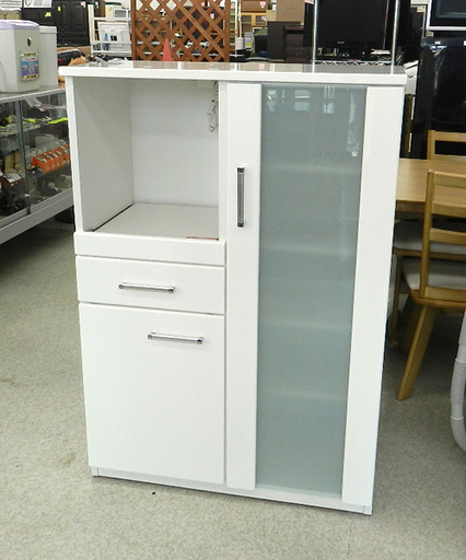 ミドルレンジボード 幅80cm ホワイト 食器棚 キッチン収納