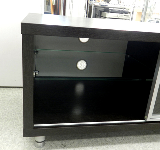 AVボード テレビ台 1ガラス枚引戸タイプ  ダークブラウン  幅118.5cm AVボード テレビ台 1ガラス枚引戸タイプ ダークブラウン 最新 幅118.5cm