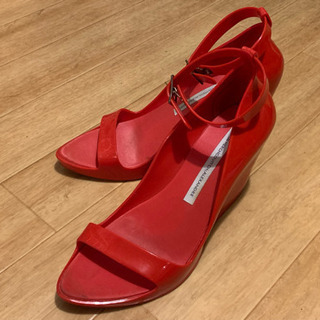 メリッサ(Melissa) ラバーサンダル 赤 ウェッジソール ...