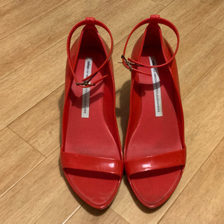 メリッサ(Melissa) ラバーサンダル 赤 ウェッジソール 24.5cm相当の画像