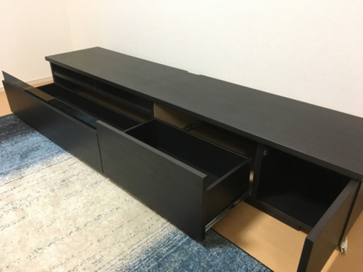 国産テレビボード ダークブラウン50v対応 幅200cm  取りに来て頂ける方