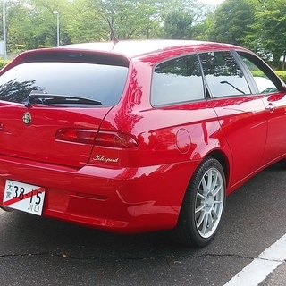 ★予備車検付★アルファ156スポーツワゴン2.0JTS★黒革シート/17アルミ/冬タイヤ4本おまけ付き！ の画像
