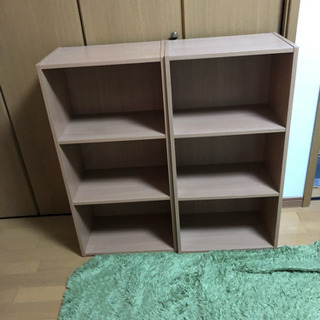 カラーボックス 2個セット 木目 ナチュラル