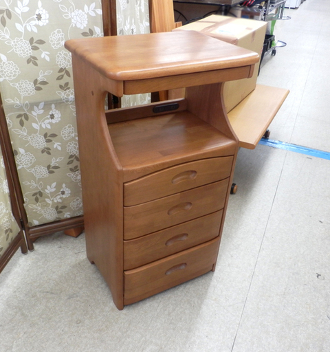 PayPay対応 TEL台 マルニ 4段 木製 棚 引出し Marni 電話台 ナチュラル 札幌市西区西野