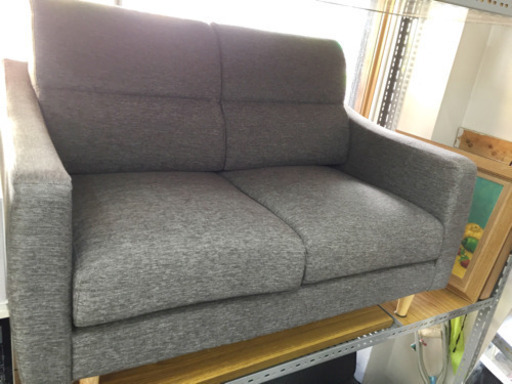 【美品】 大田区送料無料 ニトリ ソファ ２P 布張り グレー