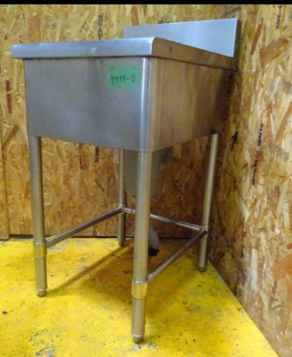 （4055-0）業務用 ステンレス 一槽シンク Ｗ450×Ｄ600×Ｈ800（ＢＧＨ120） 厨房機器 流し台　飲食店　店舗