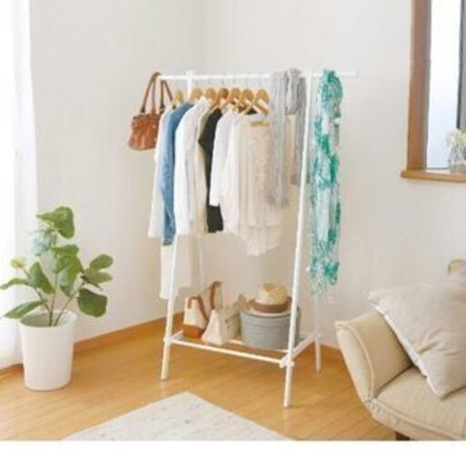 【値下げしました】アイリスオーヤマ ハンガーラック一段タイプ（一年間使用・美品）