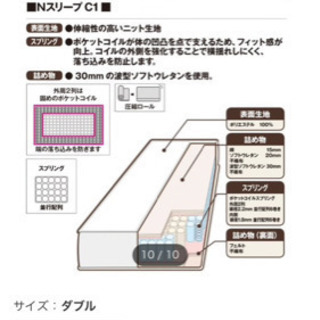 ニトリ  ベッドマット  N〜sleep   中古美品の画像