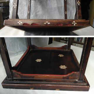 c192 煎茶棚 時代 螺鈿 漆塗 茶道具 煎茶道具 木製 c192 煎茶棚 時代 螺鈿 漆塗 茶道具 煎茶道具 木製