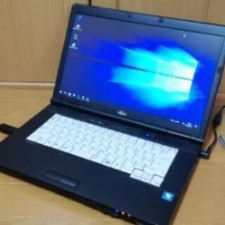 高性能ノートパソコン 大画面 バッテリー良好　富士通 オフィス 01 バッテリー良好】SSD/軽量/オフィス/Windows11/黒/ノートパソコン