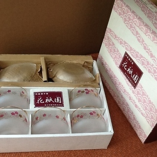 【さんきゅう価格に】花祇園 冷茶セット 湯のみと小皿の5客セット...