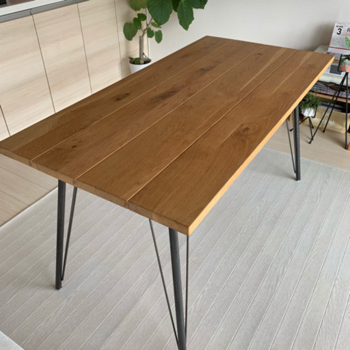 オーク無垢材ダイニングテーブル 美品