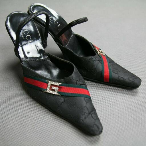 美品 GUCCI ブラック ヒール シェリーライン サイズ36 ウェブライン ┣¨値下げ断捨離！GUCCIイタリア製 ハイヒール シェリーライン＋GG