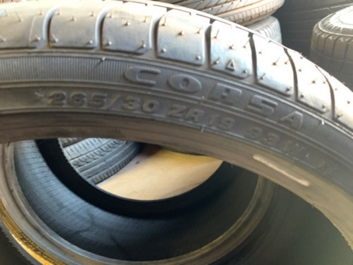 265/30zr19 夏タイヤ バリ溝 イボ付き  2本