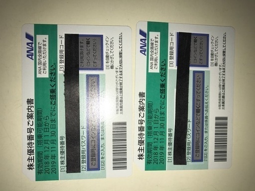 ANA株主優待券　2枚