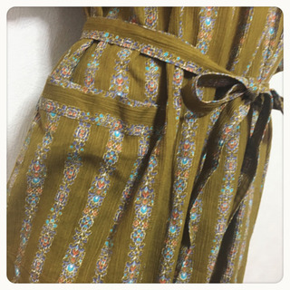 ご購入者様決定【未使用✦美品】アジアン エスニックワンピ♡Ｌサイズマタニティリネン素材好きにもの画像