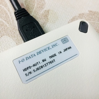 値下げ！I・O DATA製 1TB ポータブルHD HDPD-AUT1.0W（中古）の画像