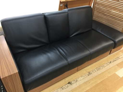 引き出し付レザーソファーベッド【トレファク　岸和田】