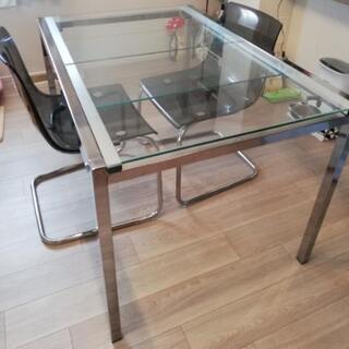 ★値段交渉可★IKEA　GLIVARP　ガラストップ　ダイニングテーブル&チェア