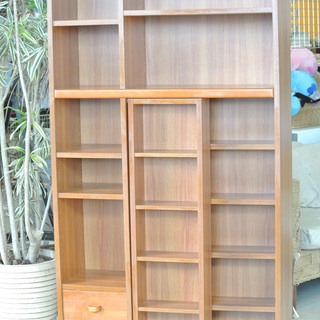 スライド式本棚 書棚 高さ175cm×横幅90cm×奥行30cm...