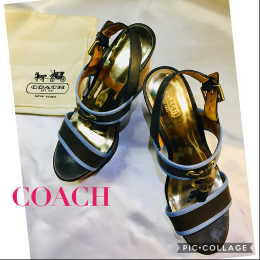 最終値下げ ☆ 中古品  coach サンダル サイズ38  収納袋付 コーチ タッセル