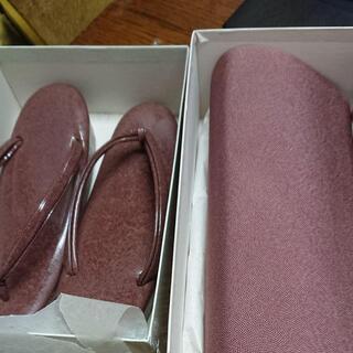 中古品　ちりめん　あつらえ　草履＆バッグセット