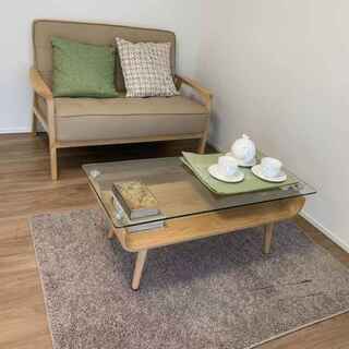 展示品：ダイニングセット（ソファー、ローボード、センターテーブル、未使用）の画像