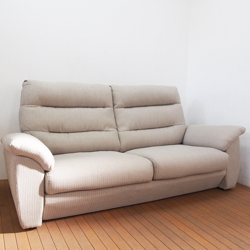 【良品】3Pハイバックソファ ニトリ ファブリック素材 幅203cm (AA22)