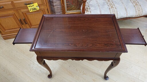 アンティーク家具 レトロ家具☆ETHAN ALLEN☆IDC大塚 テーブル センターテーブル 猫脚 ネコ脚☆76×47×66☆配達可能 買取帝国 朝霞店