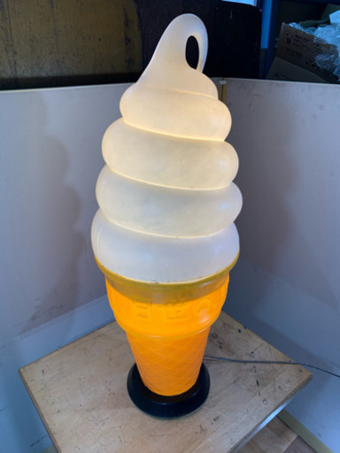 日世のコーン 業務用 ソフトクリーム 看板 電球式ディスプレイ 照明付き 電飾看板