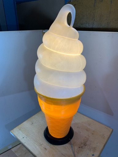 日世のコーン 業務用 ソフトクリーム 看板 電球式ディスプレイ 照明付き 電飾看板