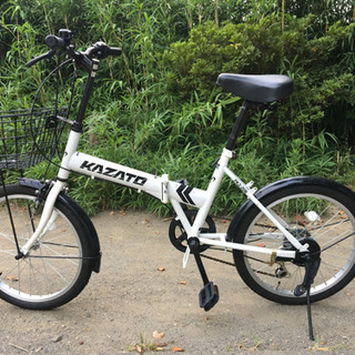 折りたたみ自転車　KAZATO　20インチ　ホワイト