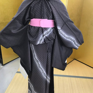 訪問着 市松文様 着物の画像