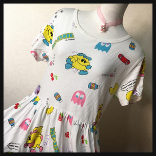 【PUNYUS】ワンピースカラフルパックマンオーバーサイズ伸縮性...