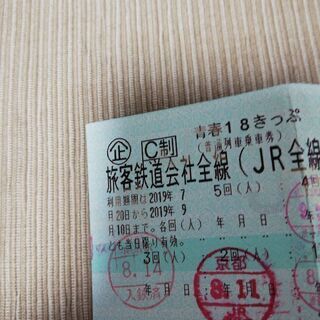 青春18切符 1回分の画像