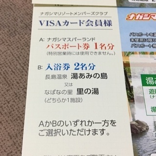 ナガシマスパーランド  パスポート２名様分の画像
