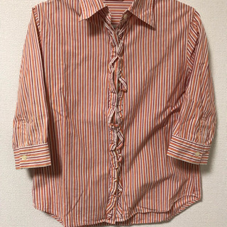 五分袖ストライプシャツ