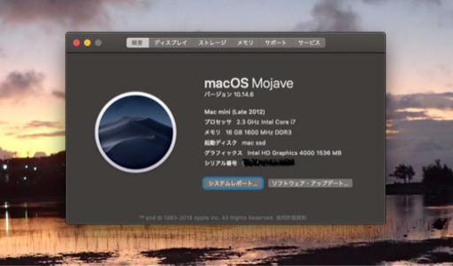 Mac mini (Late 2012)とディスプレイ27インチ、Magic Mouse2、全て中古で傷使用感あり。