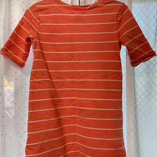 OLD NAVY サーモン色 ボーダー チュニック 110cm 5Tの画像