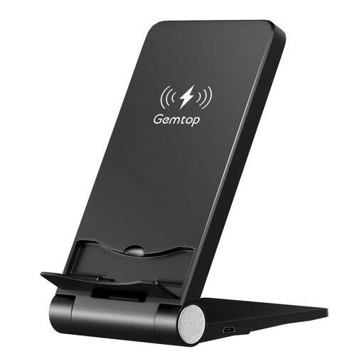 Gemtop ワイヤレス充電器 折り畳み式 Qi認証済み ワイヤレスチャージャー
