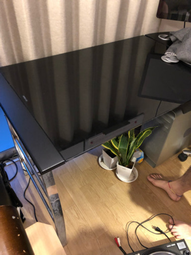 決まりました！L字PCガラステーブル テーブルのみ