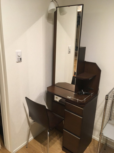 美品 化粧台  イス セット