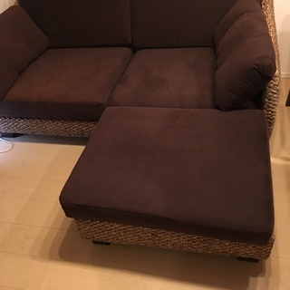 【訳あり】あげます　アジアン家具 ソファ ウォーターヒヤシンス ...