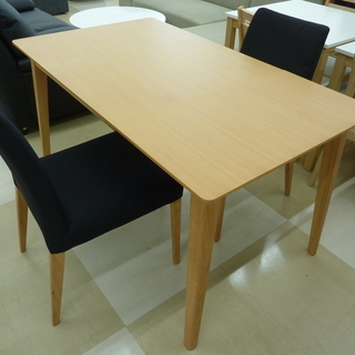 安井家具 ダイニングテーブルセット 伸縮式 チェア2脚 天然木