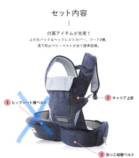 ポグネー抱っこ紐 デニムブルー