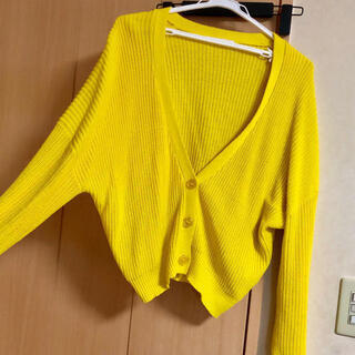 美品★ドルマン風❤︎ イエロー ニットカーディガン 
