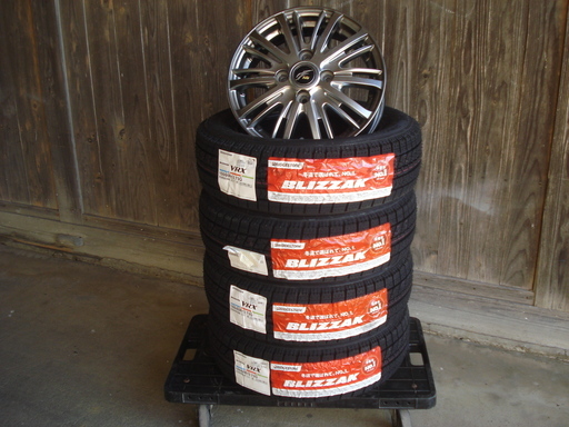 13インチ　軽自動車用ブリヂストンVRX155/65R13　スタッドレス　アルミセット