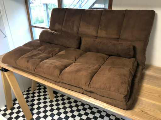 【リサイクルサービス八光　田上店　配達・設置OK】ブラウン　2人掛けソファーベット