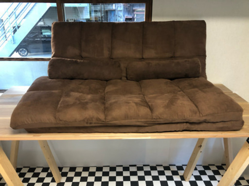 【リサイクルサービス八光　田上店　配達・設置OK】ブラウン　2人掛けソファーベット