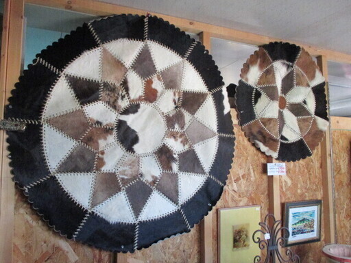 かっこいい牛革製 敷物・マット・カーペット・ラグ／大・小  2枚